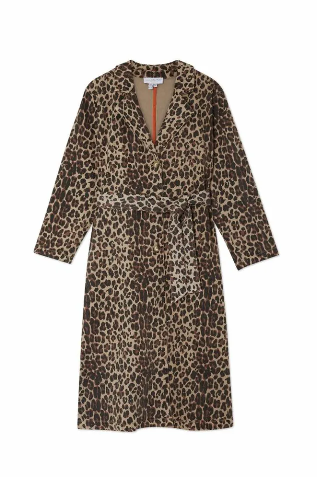 Never Fully Dressed Lucia Leopard Denim 55 Coat Women Jackets and Coats