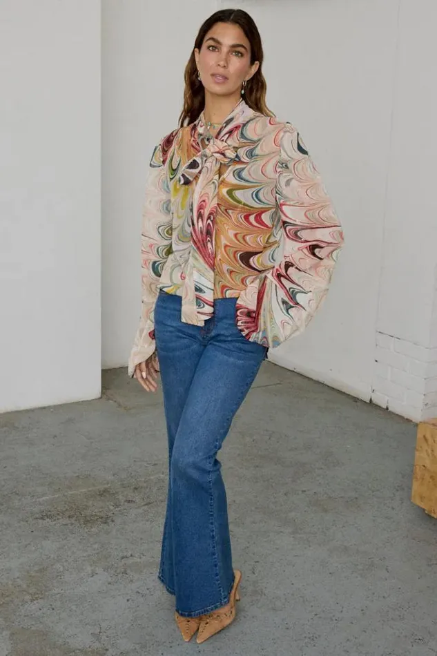 Never Fully Dressed Multi Marble Bibi Top Women Tops and TShirts