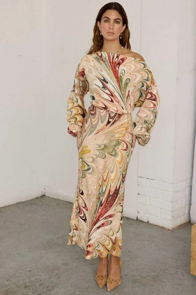 Never Fully Dressed Multi Marble Tilly Dress Petite Women Petite