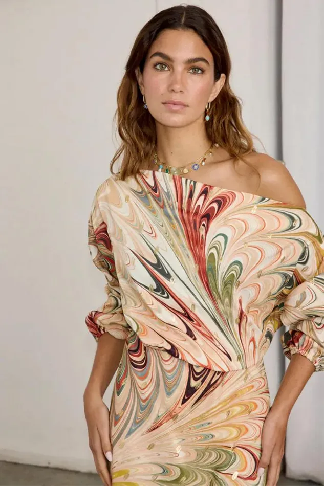 Never Fully Dressed Multi Marble Tilly Dress Petite Women Petite