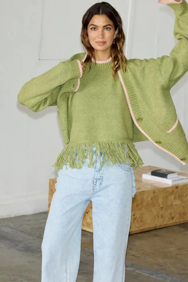 Never Fully Dressed Olive Callie Cardigan Women Knitwear