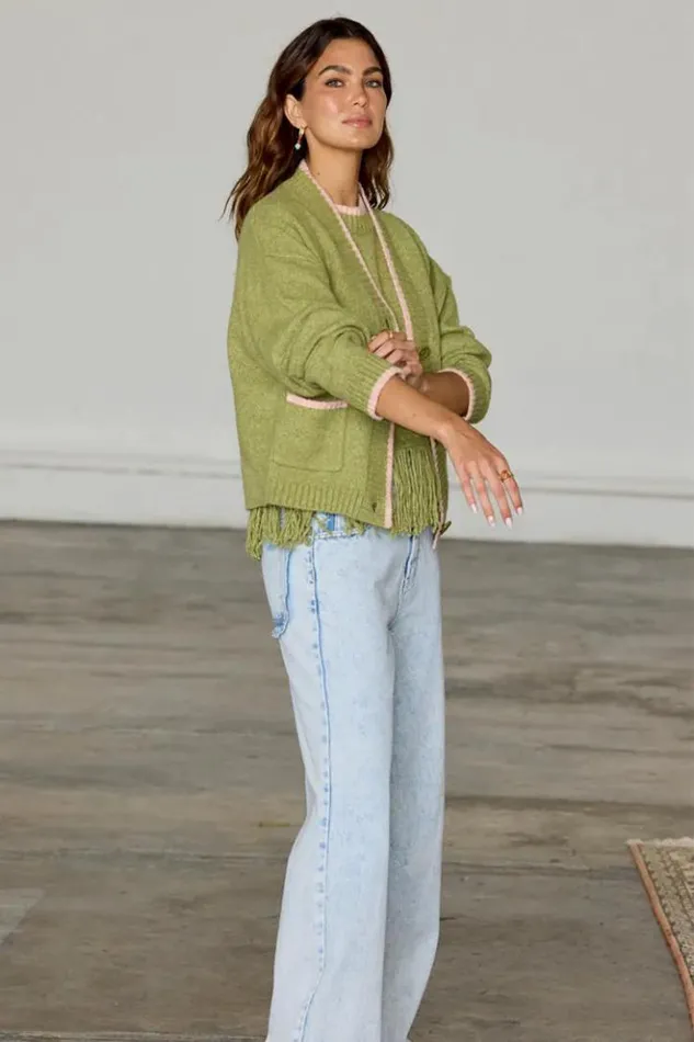 Never Fully Dressed Olive Callie Cardigan Women Knitwear