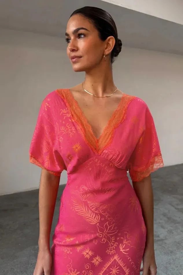 Never Fully Dressed Pink Safari Thea Maxi Dress Petite Women Petite