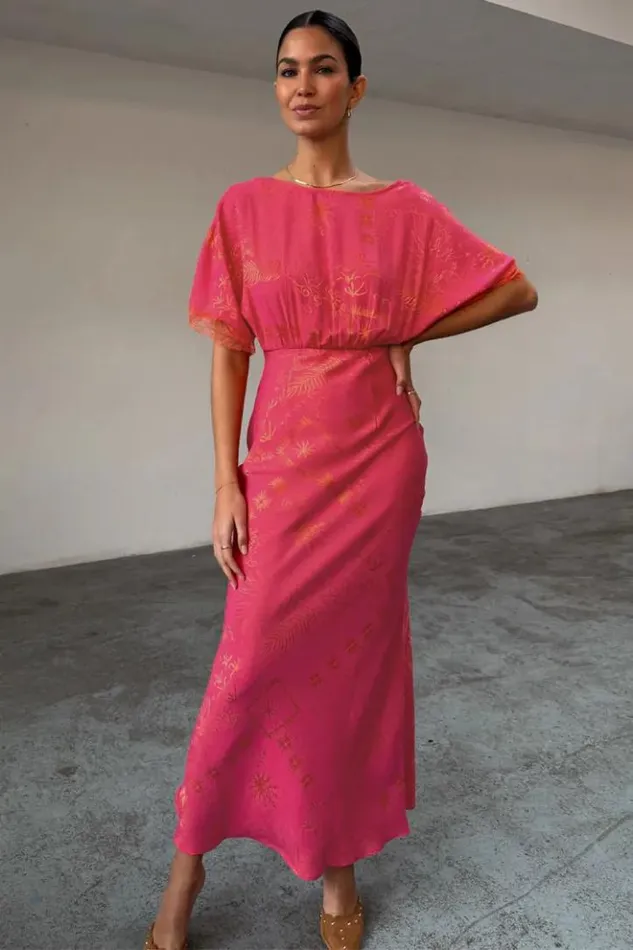 Never Fully Dressed Pink Safari Thea Maxi Dress Petite Women Petite