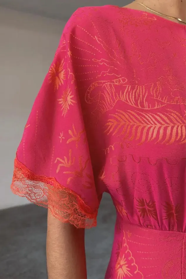 Never Fully Dressed Pink Safari Thea Maxi Dress Petite Women Petite
