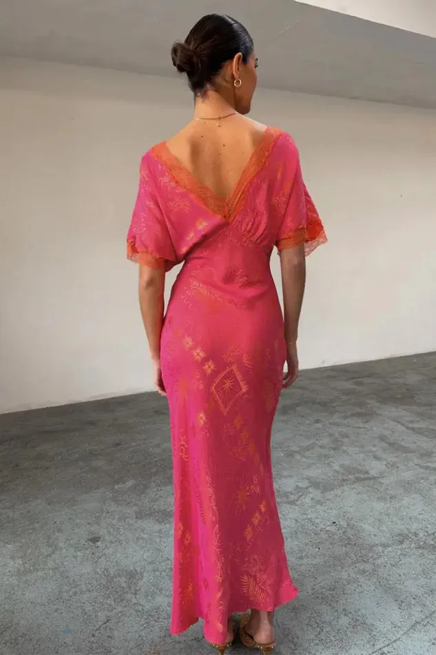 Never Fully Dressed Pink Safari Thea Maxi Dress Petite Women Petite