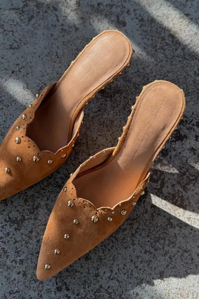 Never Fully Dressed Suede Scallop City Mules Women Newness