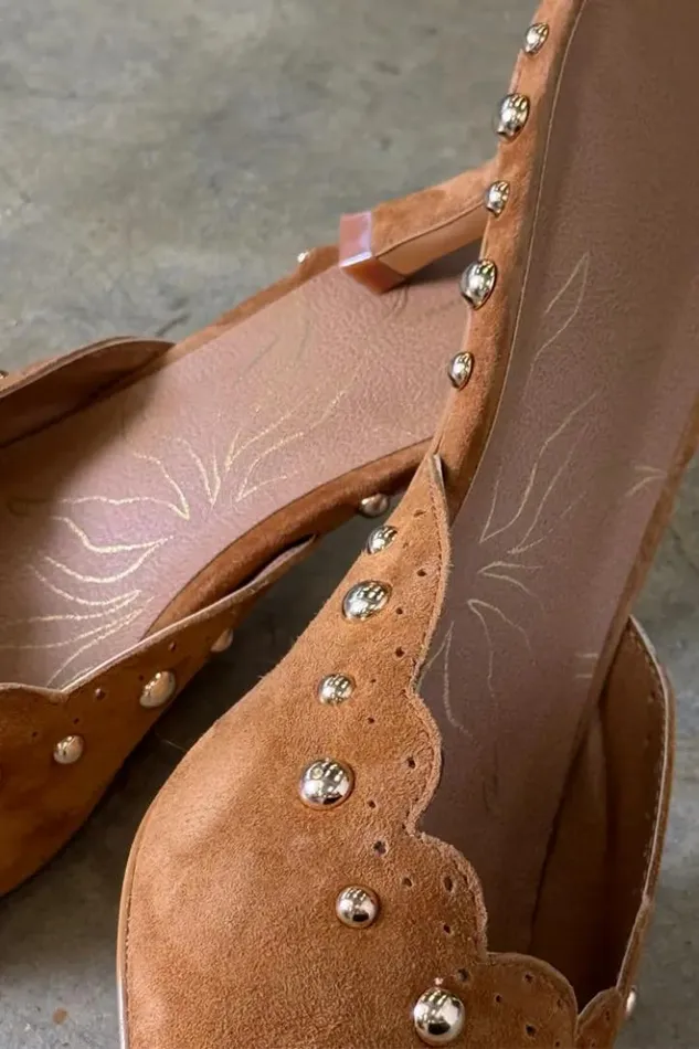 Never Fully Dressed Suede Scallop City Mules Women Newness