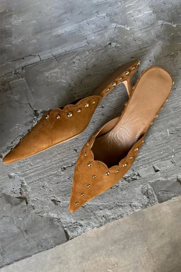 Never Fully Dressed Suede Scallop City Mules Women Newness