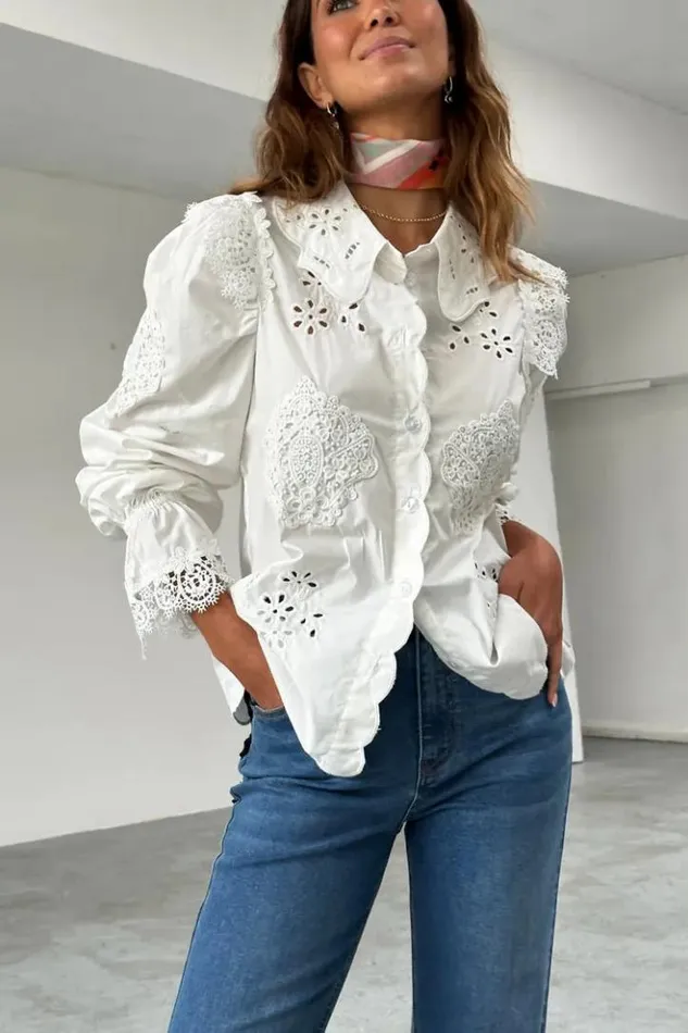 Never Fully Dressed White Sicily Shirt Women Shirts