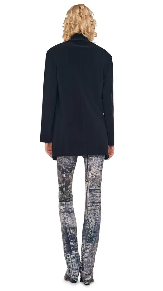 Norma Kamali Bottoms BOOT LEG JEAN Blacknavy Denim Print 8211 Clothing