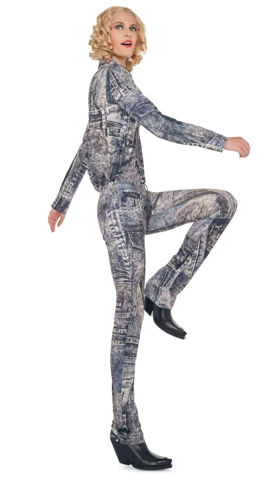 Norma Kamali Bottoms BOOT LEG JEAN Blacknavy Denim Print 8211 Clothing