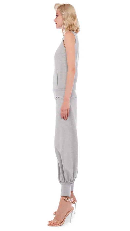 Norma Kamali Bottoms JOG FULL PANT Light Heather Grey 8211 Clothing