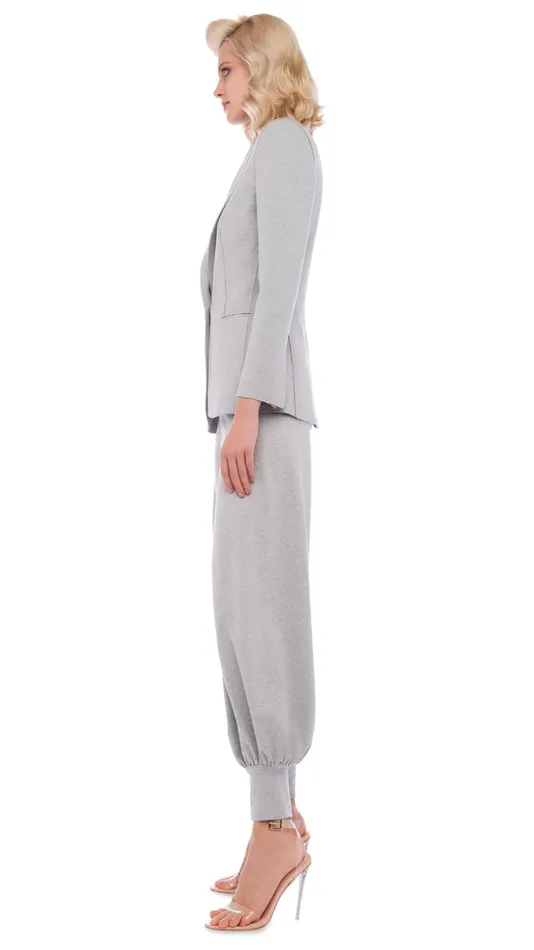 Norma Kamali Bottoms JOG FULL PANT Light Heather Grey 8211 Clothing