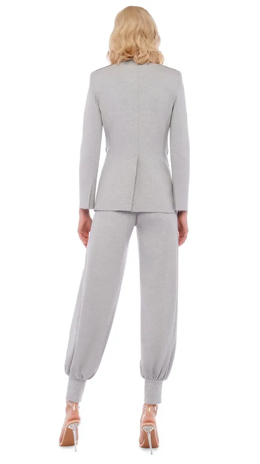 Norma Kamali Bottoms JOG FULL PANT Light Heather Grey 8211 Clothing