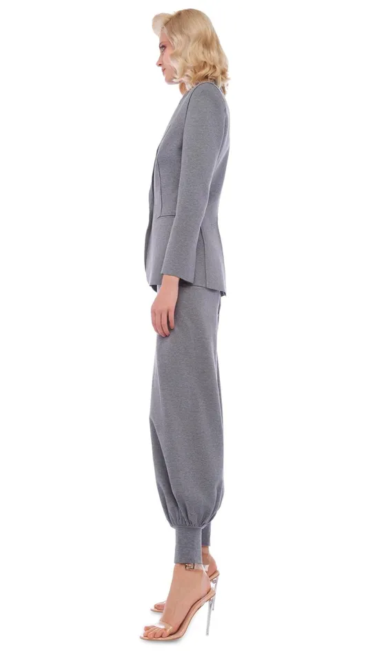 Norma Kamali Bottoms JOG FULL PANT Medium Heather Grey 8211 Clothing