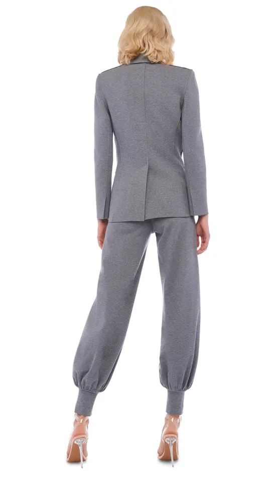 Norma Kamali Bottoms JOG FULL PANT Medium Heather Grey 8211 Clothing