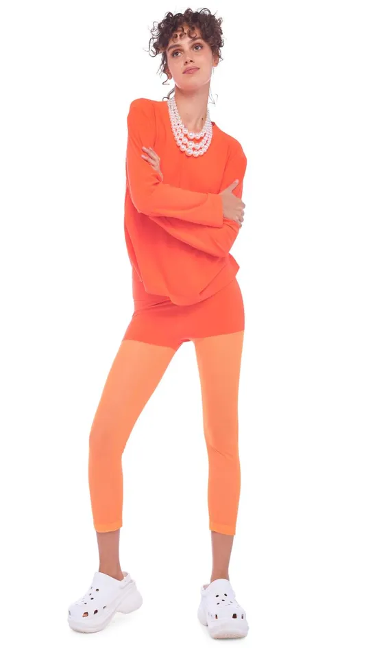 Norma Kamali Bottoms LEGGING W MESH BOTTOM Sosneon Orange Mesh 8211 Clothing Norma Kamali Bottoms LEGGING W MESH BOTTOM Sosneon Orange Mesh 8211 Clothing