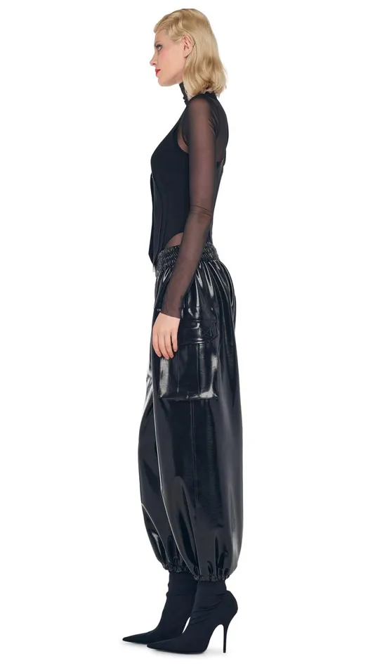 Norma Kamali Bottoms OVERSIZED BF CARGO SWEATPANT Black 8211 Clothing