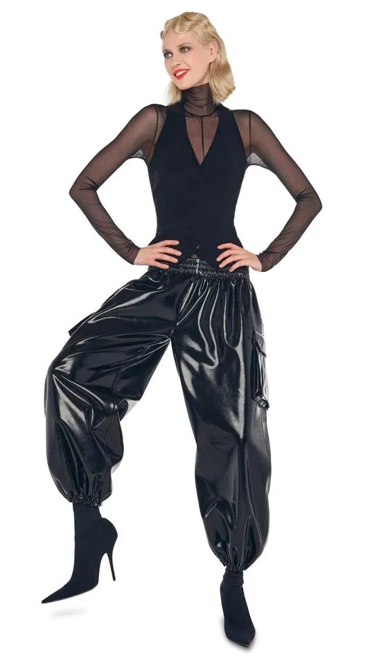 Norma Kamali Bottoms OVERSIZED BF CARGO SWEATPANT Black 8211 Clothing