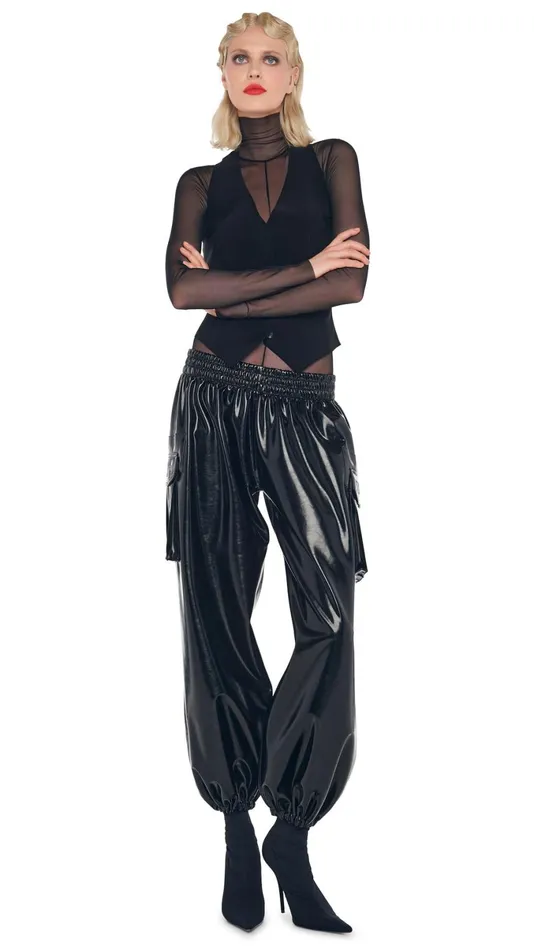 Norma Kamali Bottoms OVERSIZED BF CARGO SWEATPANT Black 8211 Clothing