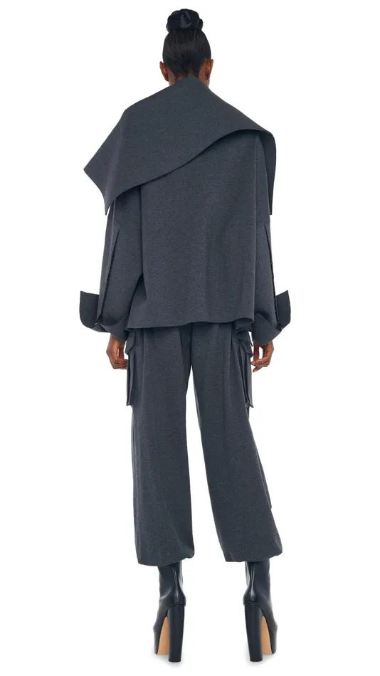 Norma Kamali Bottoms OVERSIZED BF CARGO SWEATPANT Dark Heather Grey 8211 Clothing Norma Kamali Bottoms OVERSIZED BF CARGO SWEATPANT Dark Heather Grey 8211 Clothing