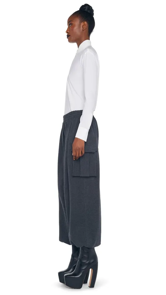 Norma Kamali Bottoms OVERSIZED BF CARGO SWEATPANT Dark Heather Grey 8211 Clothing Norma Kamali Bottoms OVERSIZED BF CARGO SWEATPANT Dark Heather Grey 8211 Clothing