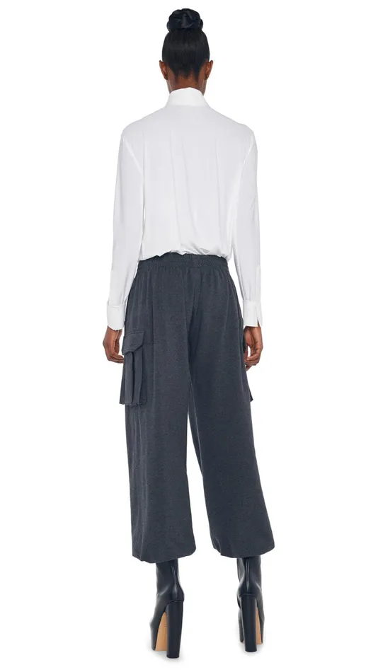 Norma Kamali Bottoms OVERSIZED BF CARGO SWEATPANT Dark Heather Grey 8211 Clothing Norma Kamali Bottoms OVERSIZED BF CARGO SWEATPANT Dark Heather Grey 8211 Clothing
