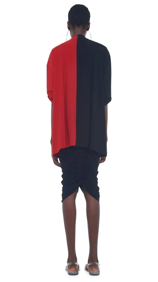 Norma Kamali Bottoms SHIRRED SKIRT TO KNEE Black 8211 Clothing