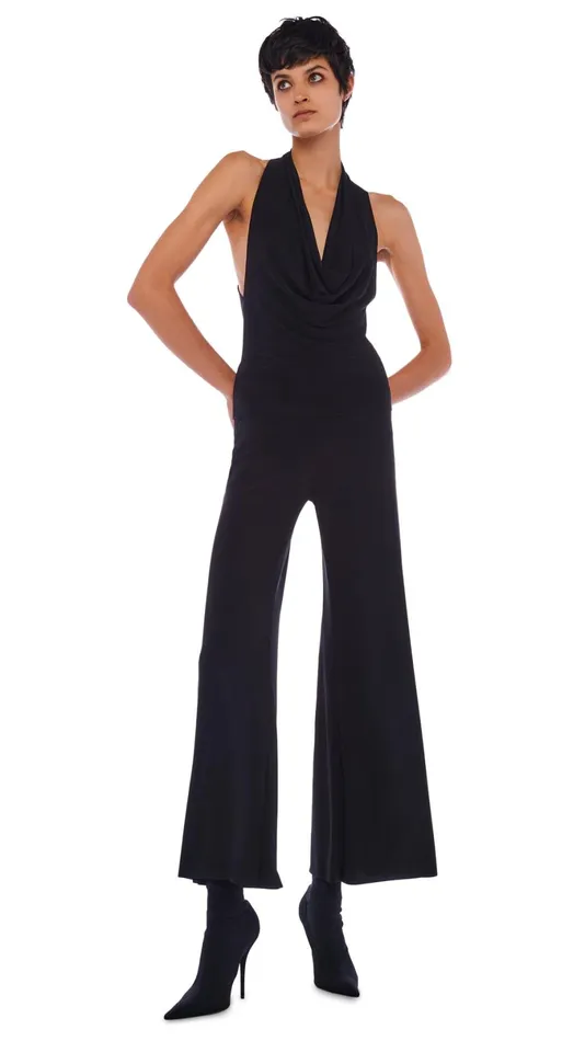 Norma Kamali Bottoms SHORT STRAIGHT LEG PANT Black 8211 Clothing