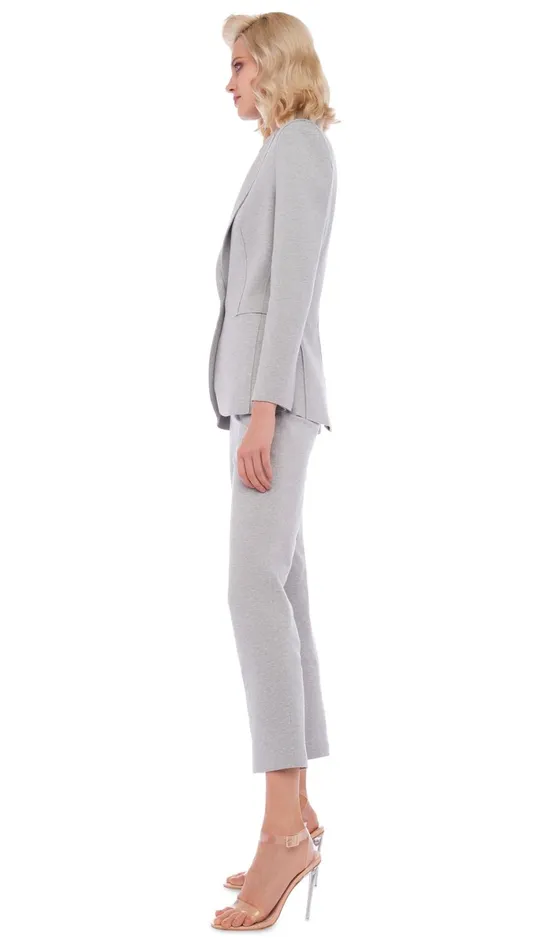 Norma Kamali Bottoms TAILORED PENCIL PANT Light Heather Grey 8211 Clothing