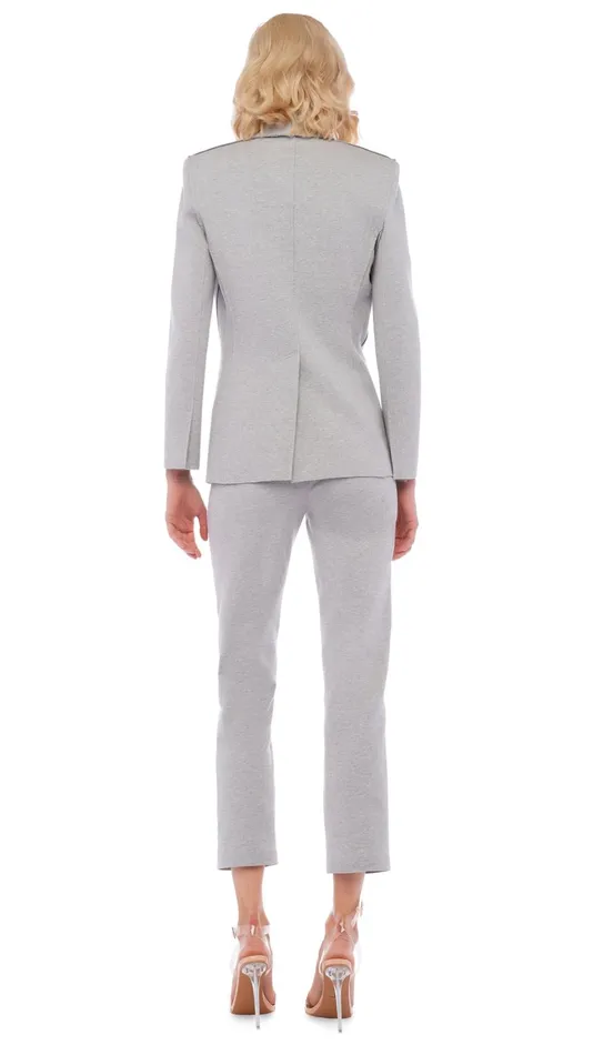 Norma Kamali Bottoms TAILORED PENCIL PANT Light Heather Grey 8211 Clothing