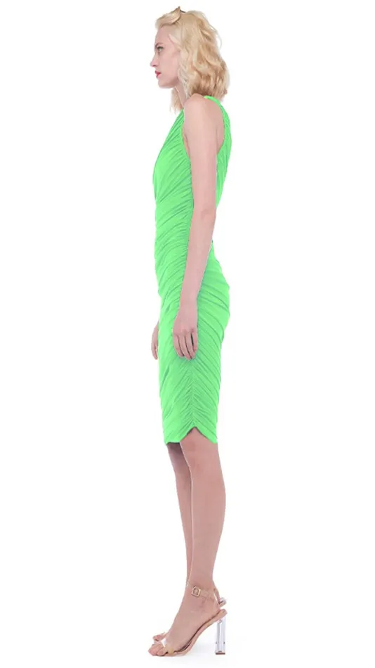 Norma Kamali Dresses DIANA DRESS Neon Green 8211 Clothing