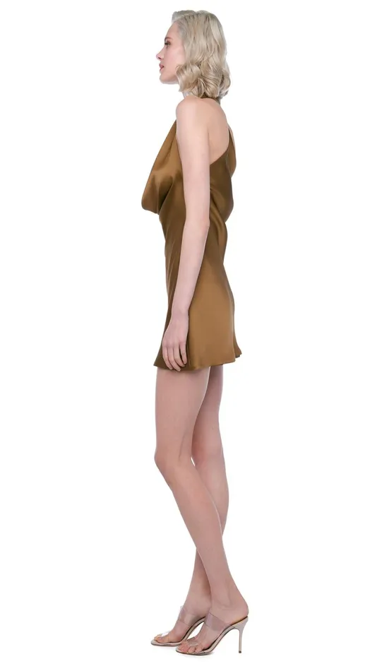 Norma Kamali Dresses HALTER DRAPE MINI DRESS Woods 8211 Clothing