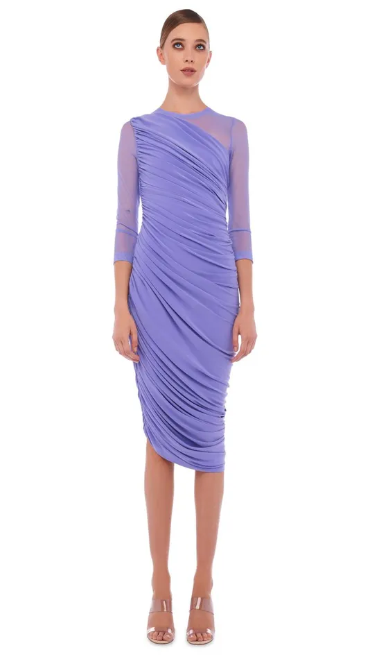 Norma Kamali Dresses LONG SLEEVE DIANA DRESS Lilaclilac Mesh 8211 Clothing