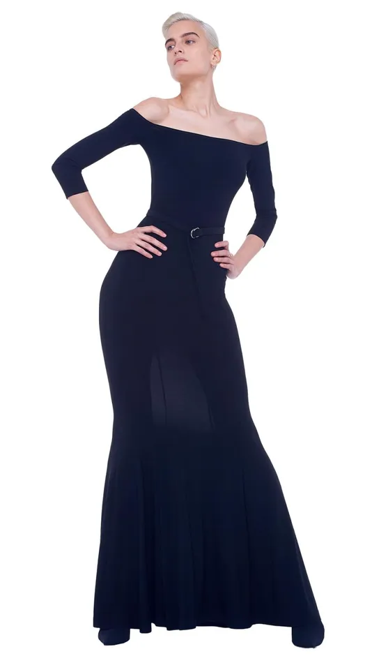 Norma Kamali Dresses OFF SHOULDER FISHTAIL GOWN Black 8211 Clothing