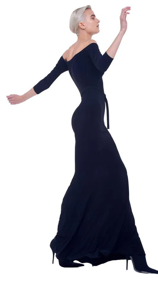 Norma Kamali Dresses OFF SHOULDER FISHTAIL GOWN Black 8211 Clothing