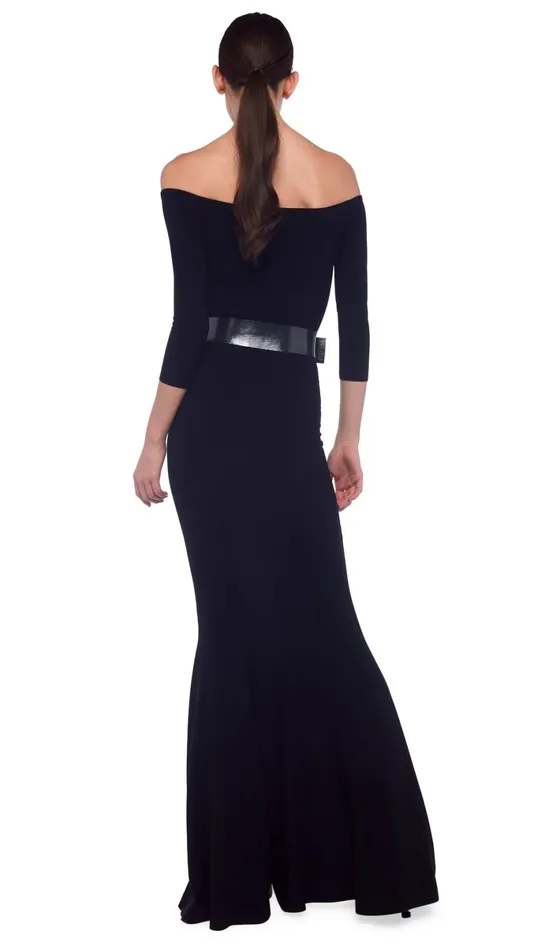 Norma Kamali Dresses OFF SHOULDER FISHTAIL GOWN Black 8211 Clothing