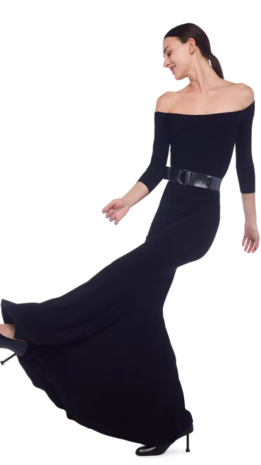 Norma Kamali Dresses OFF SHOULDER FISHTAIL GOWN Black 8211 Clothing