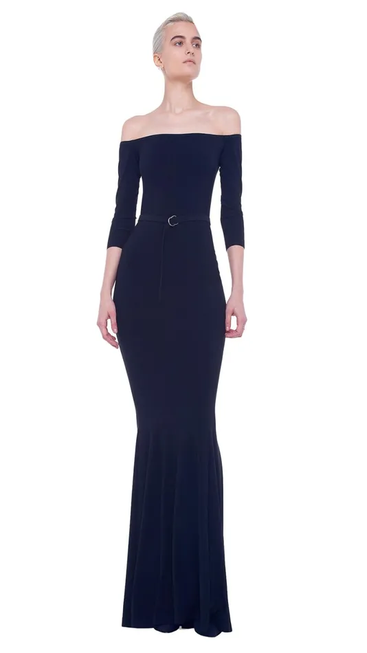 Norma Kamali Dresses OFF SHOULDER FISHTAIL GOWN Black 8211 Clothing