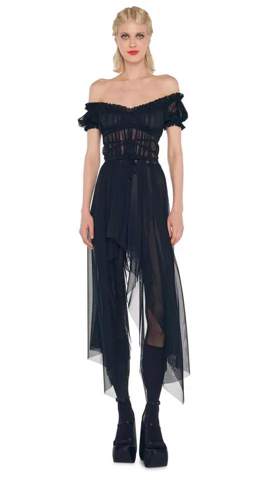 Norma Kamali Dresses PEASANT GODDESS DRESS Black 8211 Clothing