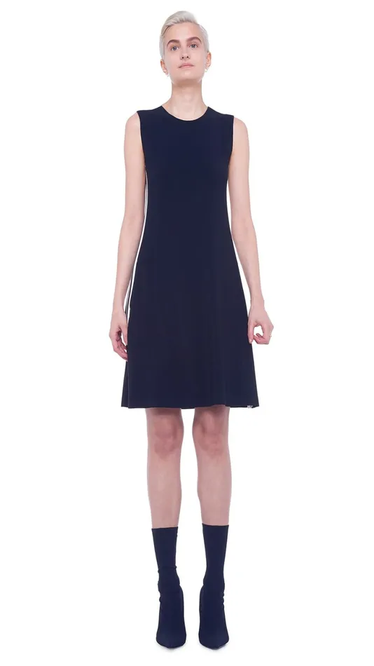 Norma Kamali Dresses SIDE STRIPE SWING DRESS Blackoffset Stripe 8211 Clothing