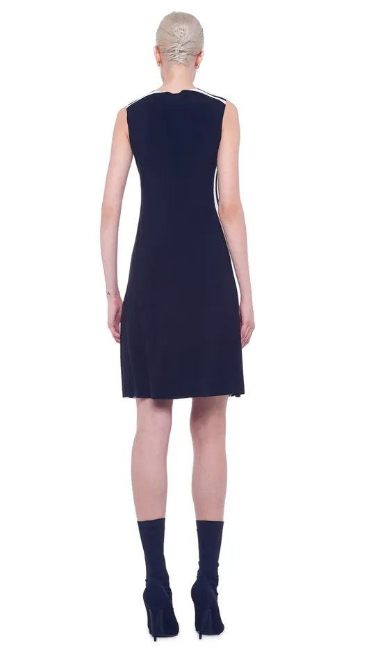 Norma Kamali Dresses SIDE STRIPE SWING DRESS Blackoffset Stripe 8211 Clothing Norma Kamali Dresses SIDE STRIPE SWING DRESS Blackoffset Stripe 8211 Clothing