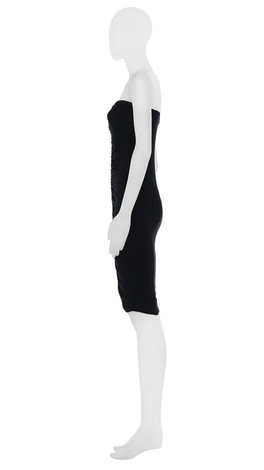 Norma Kamali Dresses STRAPLESS SHIRRED FRONT DRESS TO KNEE Black 8211 Clothing Norma Kamali Dresses STRAPLESS SHIRRED FRONT DRESS TO KNEE Black 8211 Clothing