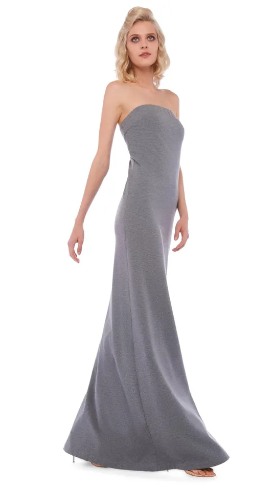 Norma Kamali Dresses STRAPLESS SIDE SLIT GOWN Medium Heather Grey 8211 Clothing Norma Kamali Dresses STRAPLESS SIDE SLIT GOWN Medium Heather Grey 8211 Clothing