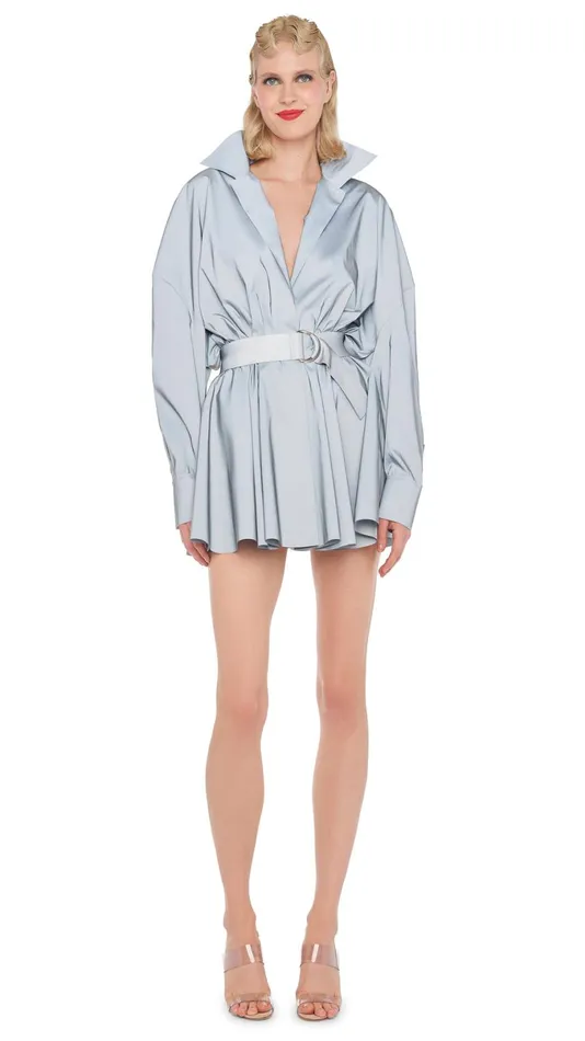 Norma Kamali Dresses SUPER OS BF NK SHIRT MINI DRESS Grey 8211 Clothing