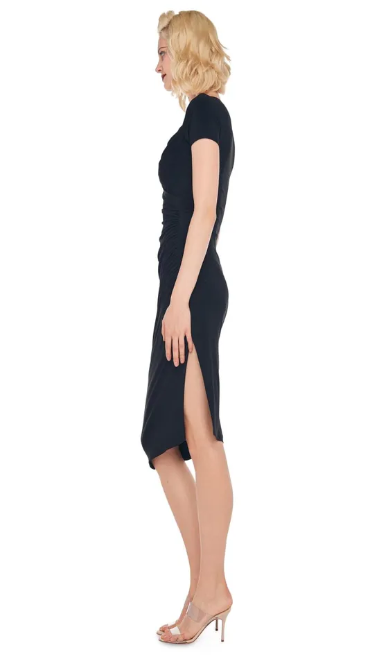 Norma Kamali Dresses SWEETHEART SIDE DRAPE DRESS Black 8211 Clothing