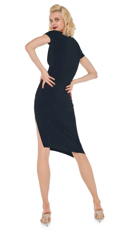 Norma Kamali Dresses SWEETHEART SIDE DRAPE DRESS Black 8211 Clothing