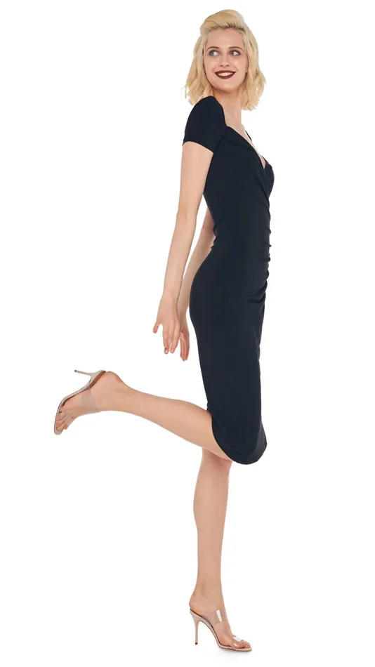 Norma Kamali Dresses SWEETHEART SIDE DRAPE DRESS Black 8211 Clothing
