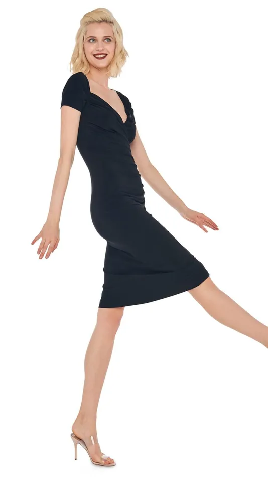 Norma Kamali Dresses SWEETHEART SIDE DRAPE DRESS Black 8211 Clothing